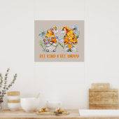 Poster être gentil joyeux gnome mot art (Cuisine)