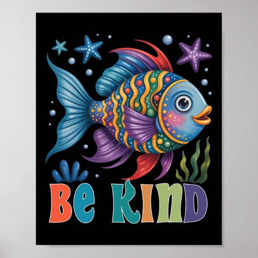 Poster Être gentil professeur de poisson à l'échelle arc- (Devant)