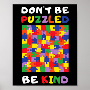 Poster Être Gentil Puzzle Autistique Sensibilisation à l'
