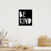 Poster Être gentil | Style de script de pinceau blanc (Cuisine)
