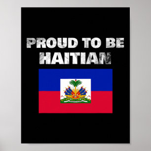 Poster Être Haïtien - Haïti Drapeau Anti-Racisme