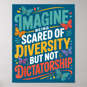 Poster Être Imagine Éprouver de la peur Diversité Mais Pa
