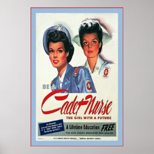 Poster Être infirmière de cadet ~ infirmière Vintage