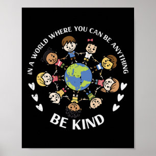 Poster Être Kind Kids Earth Anti-harcèlement Jour de l'un