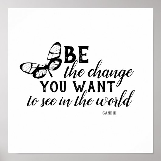 Poster être l'affiche du changement Citation de Gandhi (Devant)
