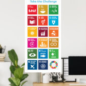 Poster Être le changement Relever le défi Objectifs mondi (Bureau à domicile)