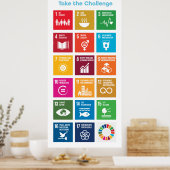 Poster Être le changement Relever le défi Objectifs mondi (Cuisine)