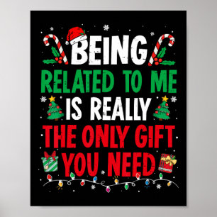 Poster Etre Lié À Moi Drôle Noël Famille Xmas Pa