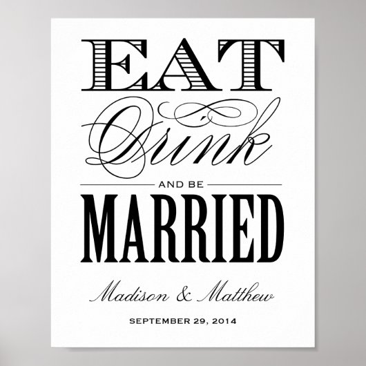 Poster Être Marié | Panneau de Réception de Mariage (Devant)