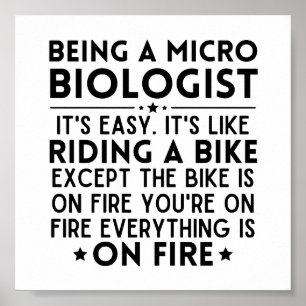 Poster Être Microbiologiste C'est facile c'est comme roul