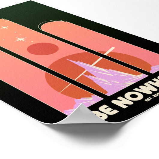 Poster Être nulle part Scifi Imaginaire Retro Psychedelic (Coin)