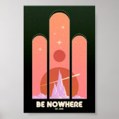 Poster Être nulle part Scifi Imaginaire Retro Psychedelic (Devant)