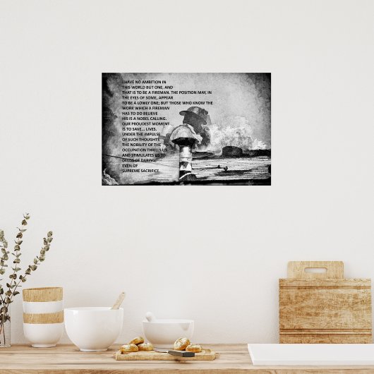 Poster Être pompier (Cuisine)