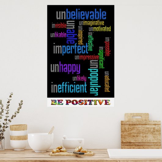 Poster Être positif (Cuisine)