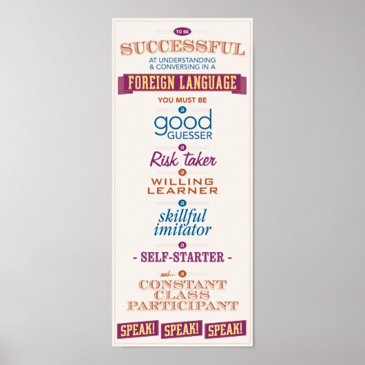 Poster Être réussi à apprendre une langue étrangère. (Devant)