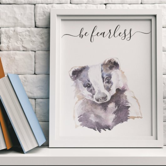 Poster Être sans peur Badger Nursery Child Woodland