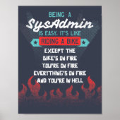 Poster Être un administrateur système est comme rouler un (Devant)