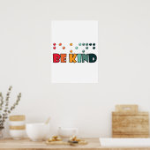 Poster Être un peu littéraire en braille Sensibilisation  (Cuisine)