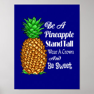 Poster Être un pied d'ananas grand porter une couronne So