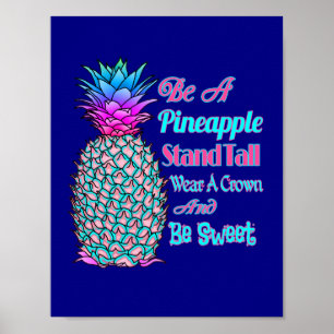 Poster Être un pied d'ananas grand porter une couronne So