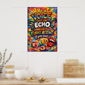 Poster Être une voix et non un écho - Typographie drôle d (Cuisine)