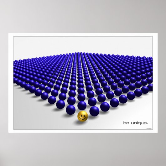 Poster Être unique (bleu) (Devant)