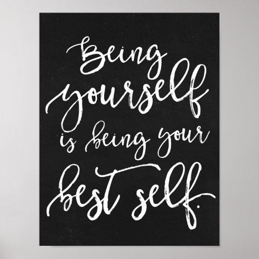 Poster Être votre meilleur autorustique typographie Chalk (Devant)