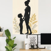 Poster Étreinte sans fin – Mère et Enfant (Bureau à domicile)