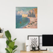 Poster Étretat : La plage et la falaise de Claude Monet (Bureau à domicile)