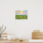 Poster Étude 1 du coucher de soleil Blue Ridge (Cuisine)