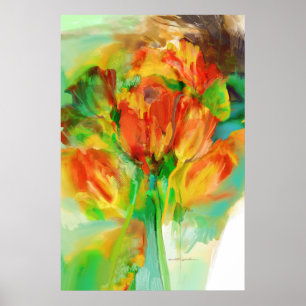 Poster Étude Abstraite sur les tulipes
