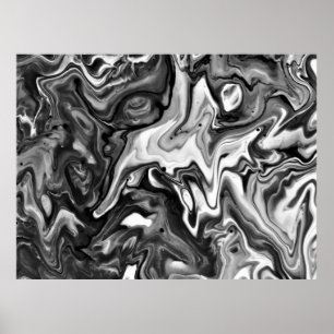 Poster Étude de couleur Abstraite 132 / Noir,