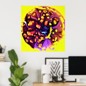 Poster Étude de couleur abstraite 190, (Bureau à domicile)