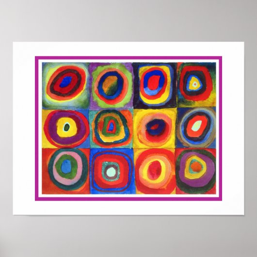 Poster Étude de couleur par Wassily Kandinsky (Devant)