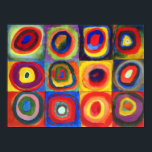 Poster Étude de couleur par Wassily Kandinsky<br><div class="desc">Color Study (Carrés avec cercles concentrés) par Wassily Kandinsky. S'il vous plaît visitez mon magasin pour un design plus intéressant et plus de choix de couleurs. => zazzle.com/colorfulworld*</div>