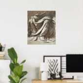 Poster Étude de la dragonnerie pour une figure assise, c. (Bureau à domicile)