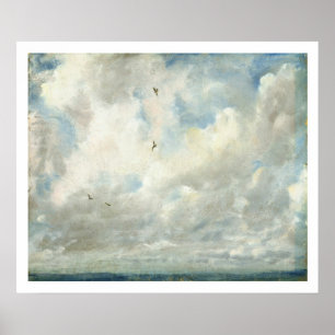 Poster Étude de nuage, 1821 (huile sur le papier fixé