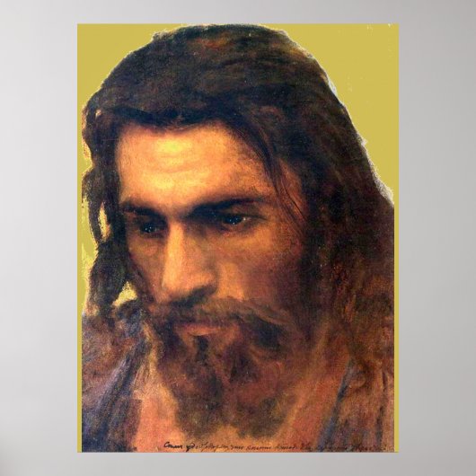 Poster Etude de tête de Jésus-Christ avant 1872 par I. Kr (Devant)