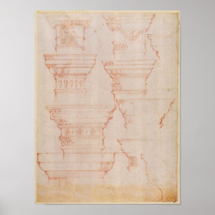 Poster Étude de W.18v des capitaux de colonne