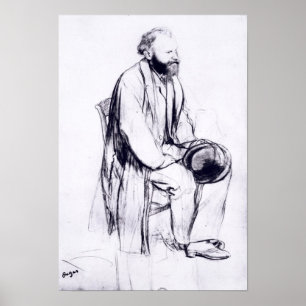 Poster Étude d'Edgar Degas pour un portrait de Manet