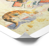 Poster Étude des chats et une tête (avec papier) (Coin)