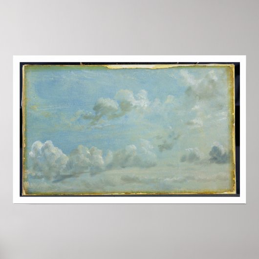 Poster Étude des nuages de Cumulus, 1822 (huile sur papie (Devant)