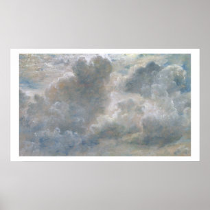 Poster Étude des nuages de Cumulus, 1822 (huile sur papie