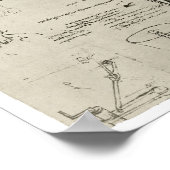 Poster Étude des pompes à succion, Léonard de Vinci (Coin)