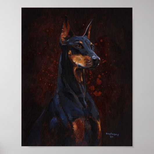 Poster Étude Doberman Pinscher (Devant)