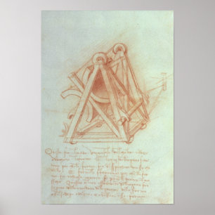 Poster Étude du cadre en bois avec le bâti