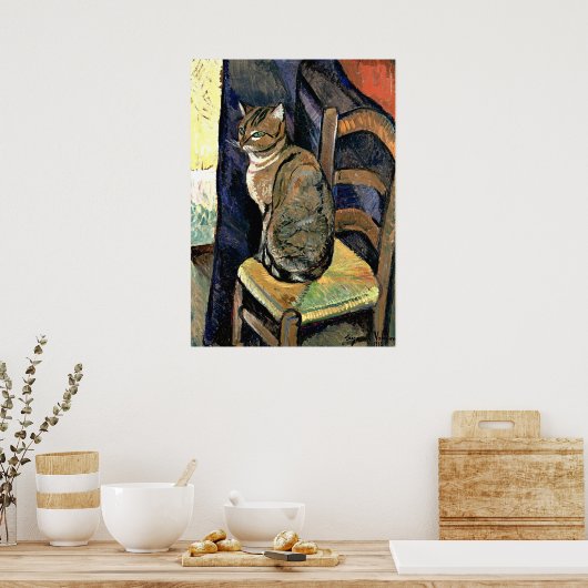 Poster Étude d'un chat, peinture d'art (pas de cadre) (Cuisine)