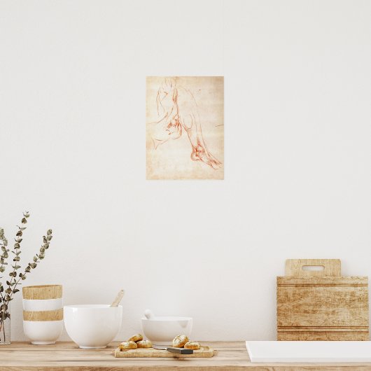 Poster Étude d'une jambe et d'un pied inférieurs (Cuisine)