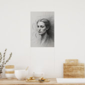 Poster Étude introspective : Portrait au graphite (Cuisine)