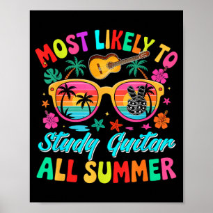 Poster Étude la plus probable de la guitare Vacances d'ét